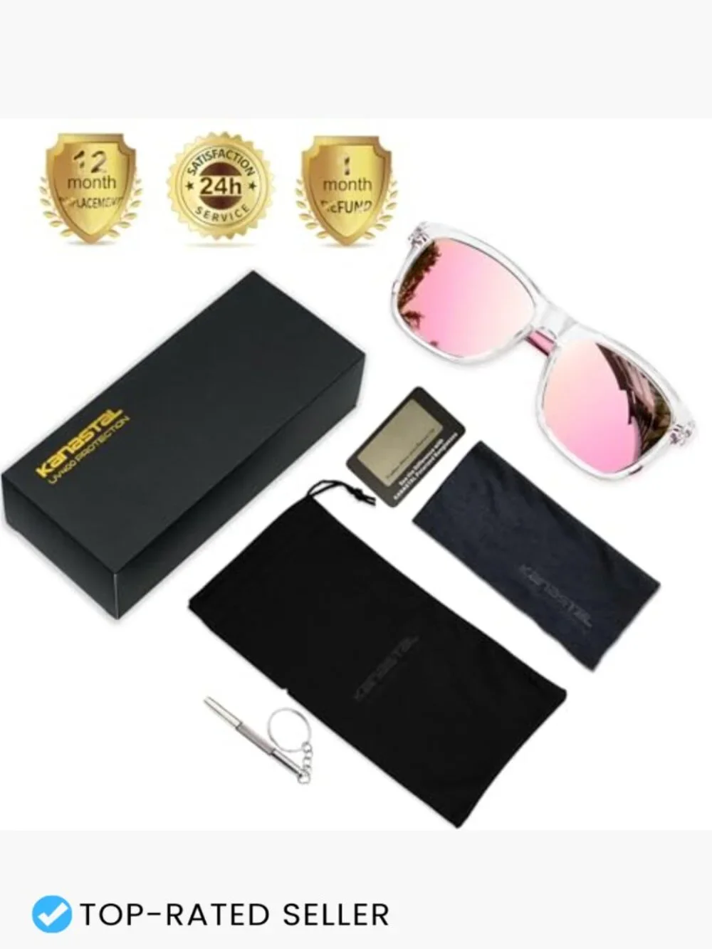 Classic Square Polarized Sunglasses Retro UV400 Protection Unisex